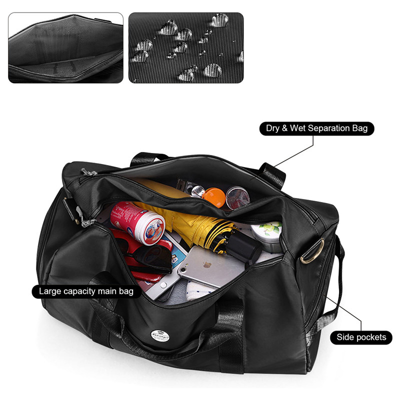 HUA ANGEL Travel Duffel Bag-Unisex Fitness Gym Bag Portable Sports Swim Travel Yoga Tote Bag with Shoes Compartment & Wet Pocket 